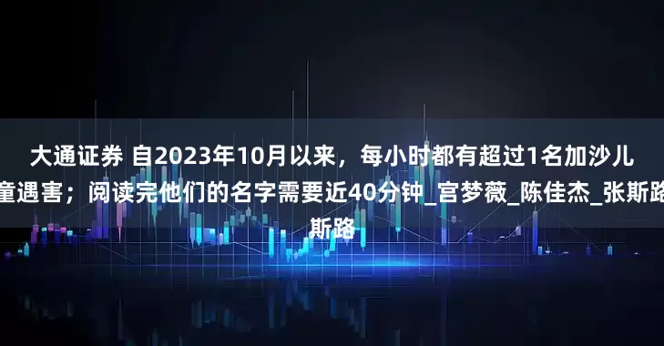 大通证券 自2023年10月以来，每小时都有超过1名加沙儿童遇害；阅读完他们的名字需要近40分钟_宫梦薇_陈佳杰_张斯路