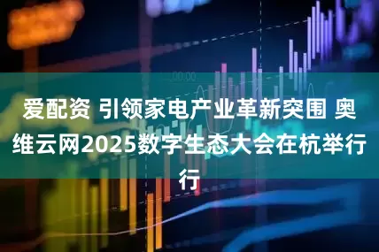 爱配资 引领家电产业革新突围 奥维云网2025数字生态大会在杭举行